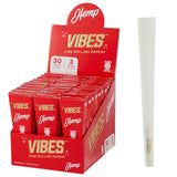 Vibes Cones Box - 1.25" Red Display Box with White Rolling Paper Cone