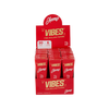 Vibes Hemp Rolling Papers Cones Box, King Size, 180pk Red Display Front View