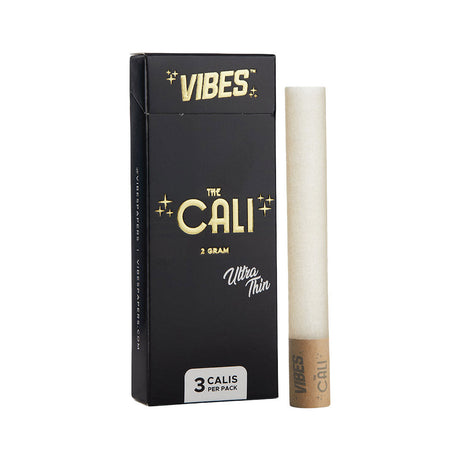 Vibes The Cali Pre-Rolls 3-Pack, Ultra Thin 2g, Front View on White Background