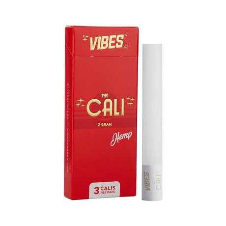 VIBES The Cali Hemp Pre-Rolls 2g 8 Pack, front view on white background, compact and portable design