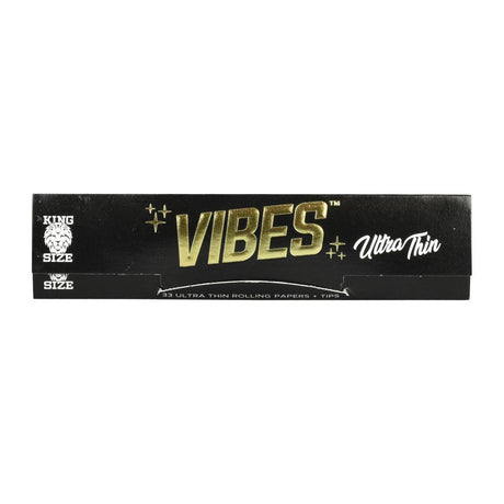 VIBES King Size Ultra Thin Rolling Papers with Tips, 24 Pack - Front View