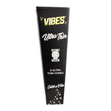 VIBES King Size Ultra Thin Cones pack front view on white background, portable design