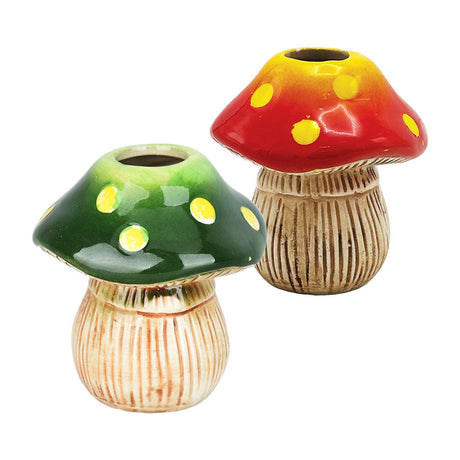 Colorful Ceramic Mushroom Shot Glasses, 2oz Capacity, Fun Novelty Kitchenware