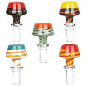 Assorted colorful Vivacious Vibe 5PC Herb Slide Set with 14mm Male Joint for dry herbs