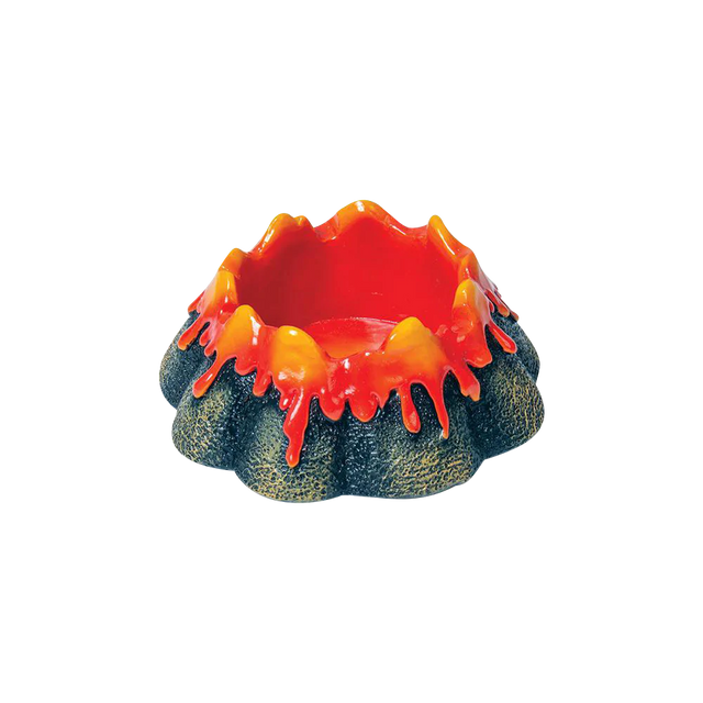 Polyresin Volcano Ashtray with Lava Flow Design, 5" Size - Top View