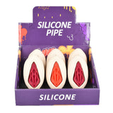 Vulva Silicone Hand Pipe Display with 6 Assorted Colors, Easy to Clean, Durable Design