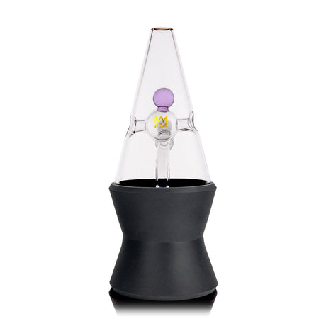 MJ Arsenal Hippie Hitter Pipe front view, borosilicate glass with deep bowl, on seamless white background