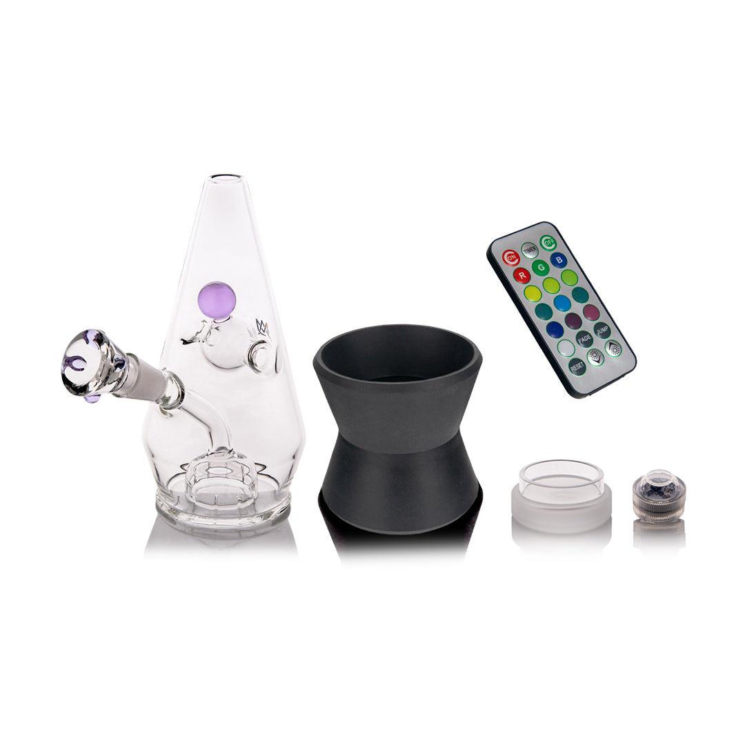 MJ Arsenal Hippie Hitter Pipe with accessories, front view on white background