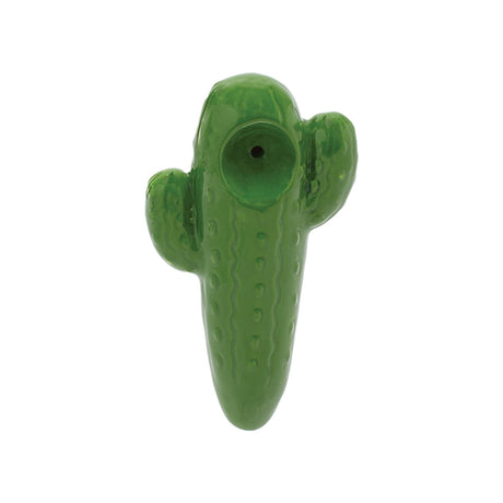 Wacky Bowlz Cactus Ceramic Hand Pipe Front View on White Background