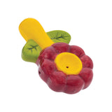 Wacky Bowlz Flower Ceramic Pipe in Purple - Top View, Compact and Colorful Design