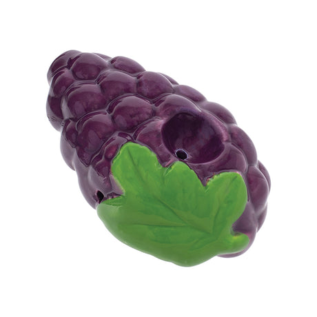 Wacky Bowlz Grapes Ceramic Hand Pipe - Top View, Realistic Grape Cluster Design