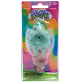 Wacky Bowlz Ice Cream Ceramic Hand Pipe, green and pink, portable 4.5" spoon design