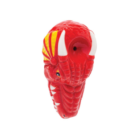 Wacky Bowlz Red Dragon Ceramic Hand Pipe, 3.5" Spoon Style, Portable Design for Dry Herbs