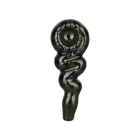 Wacky Bowlz Snake Ceramic Hand Pipe in Black, Compact 4.5" Spoon Design for Dry Herbs, Front View