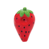 Wacky Bowlz Strawberry Ceramic Hand Pipe, red with green leaf detail, compact design for dry herbs