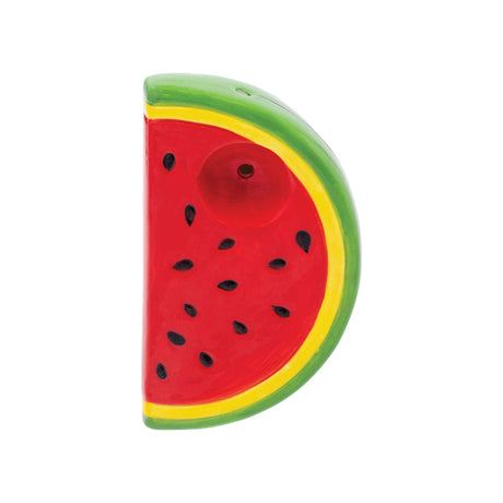 Wacky Bowlz Watermelon Ceramic Hand Pipe - Portable 4.5" Spoon Pipe, Front View