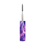 Warped Sky Dab Tool with Stainless Steel Tip, 6" Length, Purple Galaxy Design, Front View