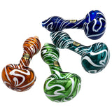 LA Pipes Warped Space Color Glass Hand-Pipes in Spoon Design, 4.5 inch, For Dry Herbs