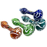 LA Pipes 'Warped Space' Color Glass Hand-Pipes in a range of swirling designs, 4.5 inches long
