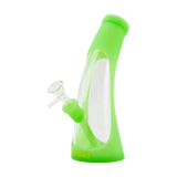 PILOT DIARY 8.6" Glow In The Dark Green Silicone Bong with Clear Window - Side View