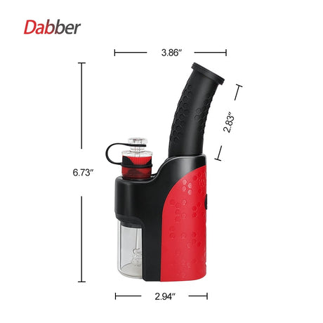 Waxmaid 6.73'' Electric Dab Rig in Black and Red with Disc Percolator, Side View