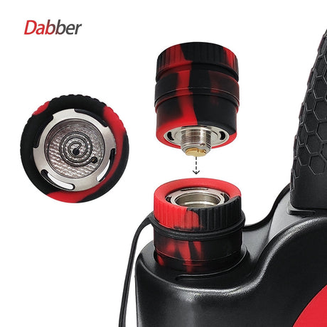 Waxmaid Electric Dab Rig in Black and Red with Disc Percolator Detail View