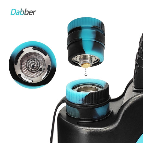 Waxmaid 6.73'' Electric Dab Rig in Black & Blue with Disc Percolator and Battery Power