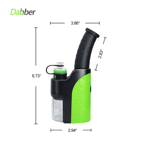 Waxmaid 6.73'' Electric Dab Rig in Black and Green with Disc Percolator and Battery Power