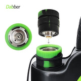 Waxmaid 6.73'' Electric Dab Rig in black and green, close-up of disc percolator and battery-powered heating element
