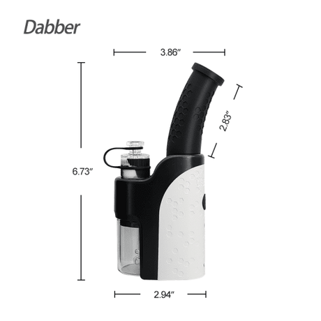 Waxmaid 6.73'' Electric Dab Rig in Black, Side View with Disc Percolator and Battery Power