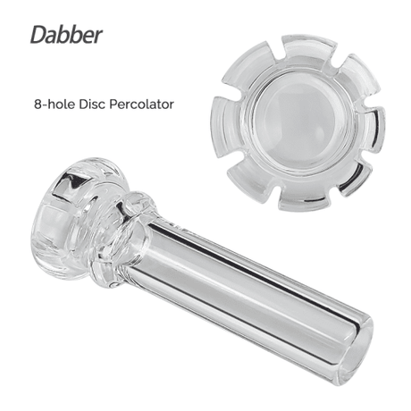 Waxmaid 6.73'' Electric Dab Rig with 8-hole Disc Percolator in Clear - Top & Side View