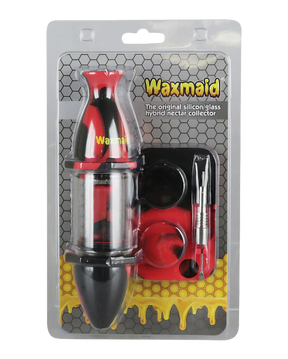 Waxmaid Silicone Nectar Straw Kit with assorted colors, glass and silicone materials, front view