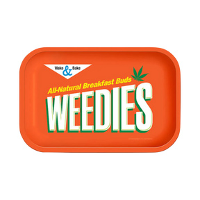 Orange Weedies Rolling Tray, Steel 11.25" x 7.25" Size, Top View