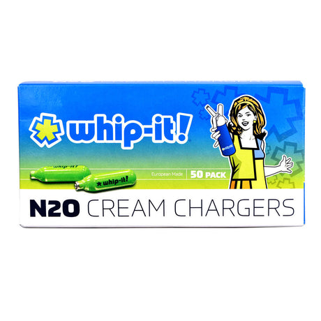 Whip-It! 50 Pack Cream Chargers, compact design, front view on white background