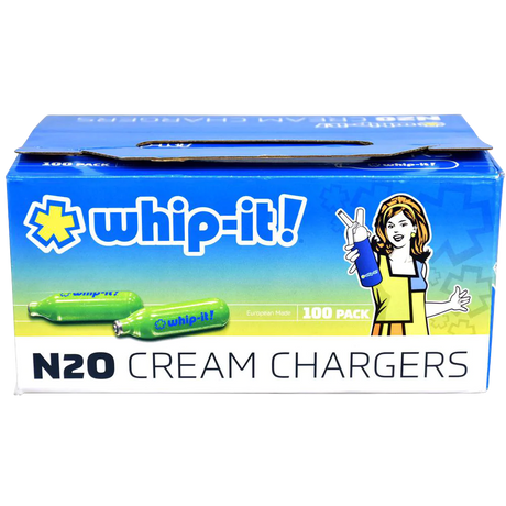 Whip-It! N2O Cream Chargers 100 Pack, Food Grade, Compact Design, Front View