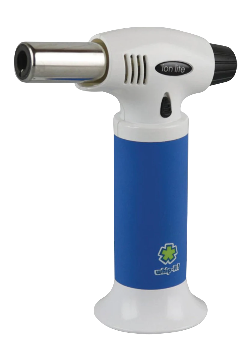 Whip-it! Ion Lite Torch Lighter in Blue, portable design, ideal for dab rigs and kitchen use