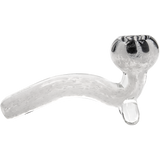 LA Pipes White Fritted Sherlock Hand Pipe with Black Daisy Bowl, Compact Design