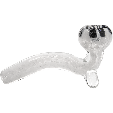 LA Pipes White Fritted Sherlock Hand Pipe with Black Daisy Bowl, Compact Design
