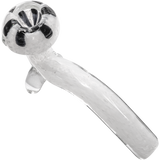 LA Pipes White Fritted Sherlock Pipe with Black Daisy Bowl, Compact Design, Borosilicate Glass