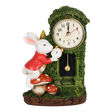 White Rabbit Clock polyresin backflow incense burner 7.5 inch with a functional built-in clock