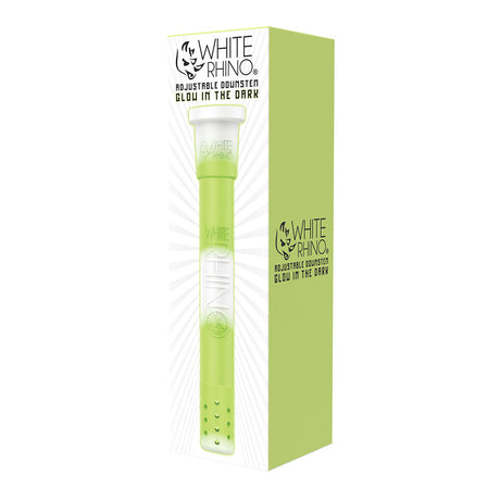 White Rhino Glow in the Dark Silicone Downstem for Bongs, Adjustable, Portable Design