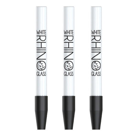 White Rhino Ceramic Dab Straws with Silicone Caps, 5-inch, 25pc Display, Front View