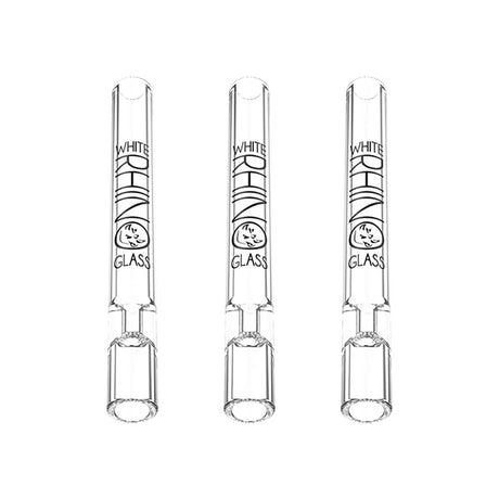 White Rhino Chillum Pipes with Silicone Caps, 4.25" Borosilicate Glass, 25pc Display