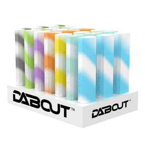 Assorted colors of White Rhino Dab Out Silicone Dab Kits on display, compact and portable for travel