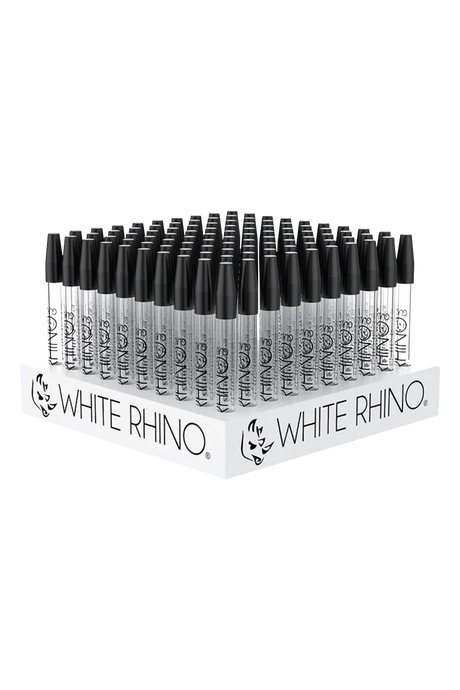 White Rhino Dab Straw Collectors pack, black silicone caps, clear borosilicate glass, portable