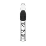 White Rhino Glass Blunt for Dry Herbs, 3.75" Compact Size, Black and Clear Borosilicate Glass, Front View