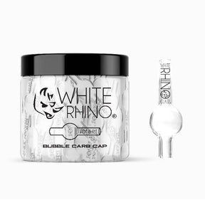 White Rhino Glass Bubble Carb Cap 30-pack, clear borosilicate glass, compact design, front view
