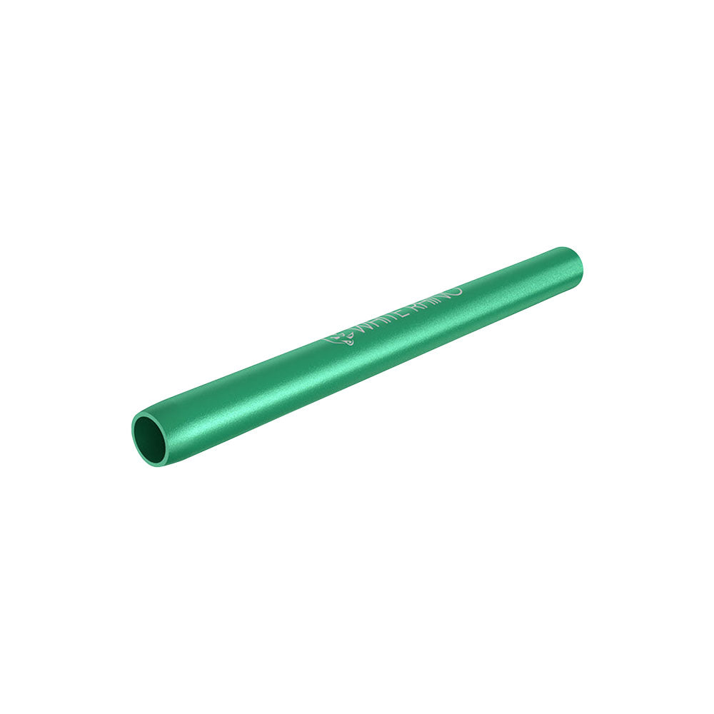 White Rhino Green Metal One Hitter, 3" Compact Chillum, Isolated on White Background