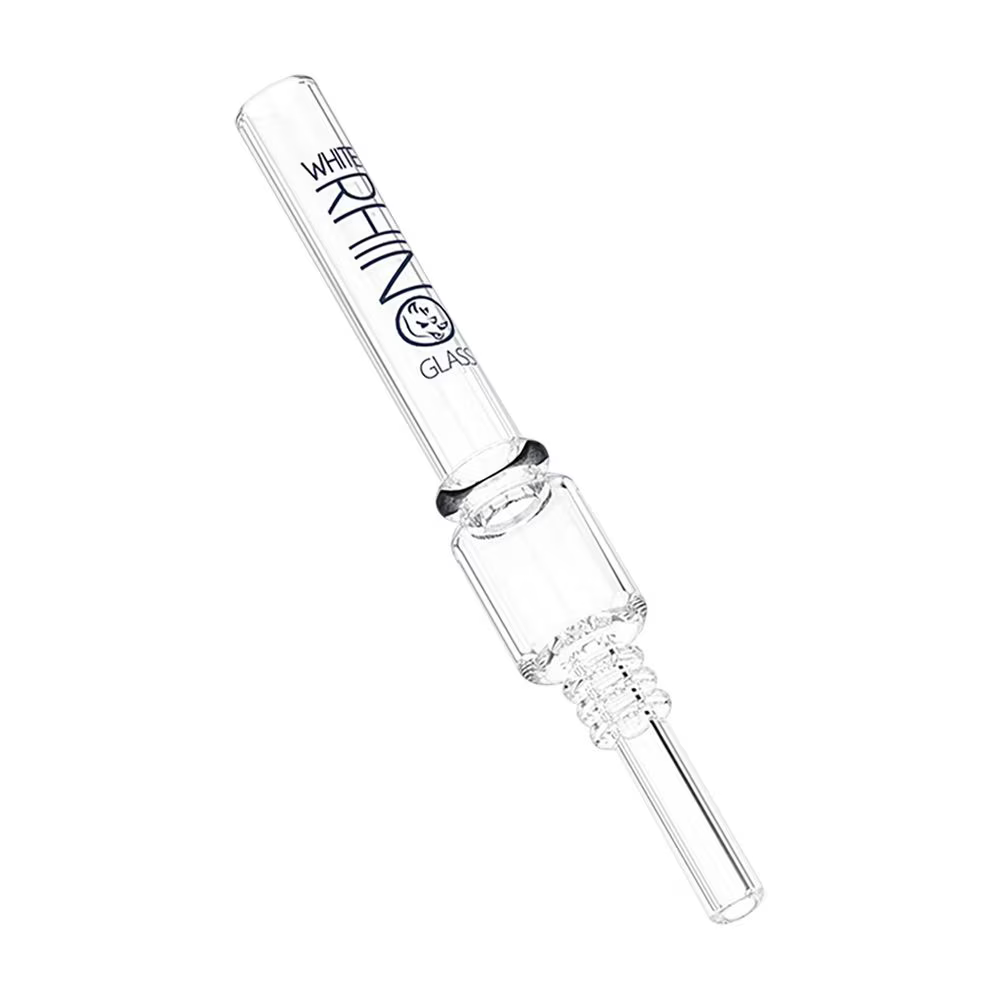 White Rhino Quartz Dab Straw V4 w/ Silicone Cap | 5" | 25ct Display