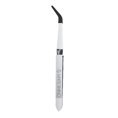 White Rhino Reverse Tweezers with Silicone Tip for Dab Rigs, Compact 5.75" Design, Front View